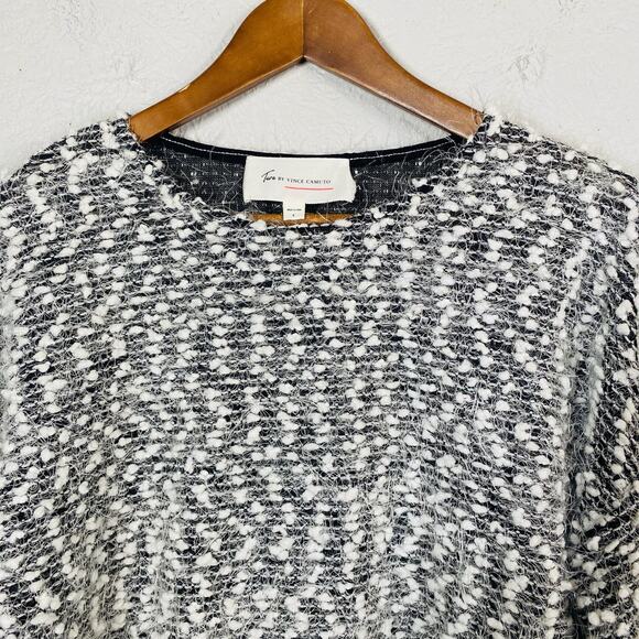 Two x Vince Camuto Popcorn Crewneck Sweater Eyelash Fuzzy Long Sleeve - L - Picture 2 of 4